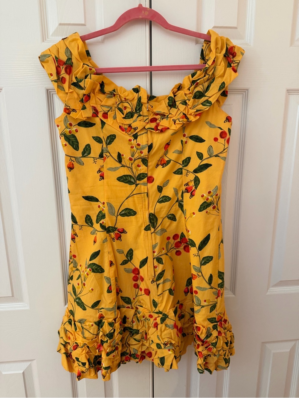 Agua by Agua Bendita Yellow Floral Ruffle Sundress